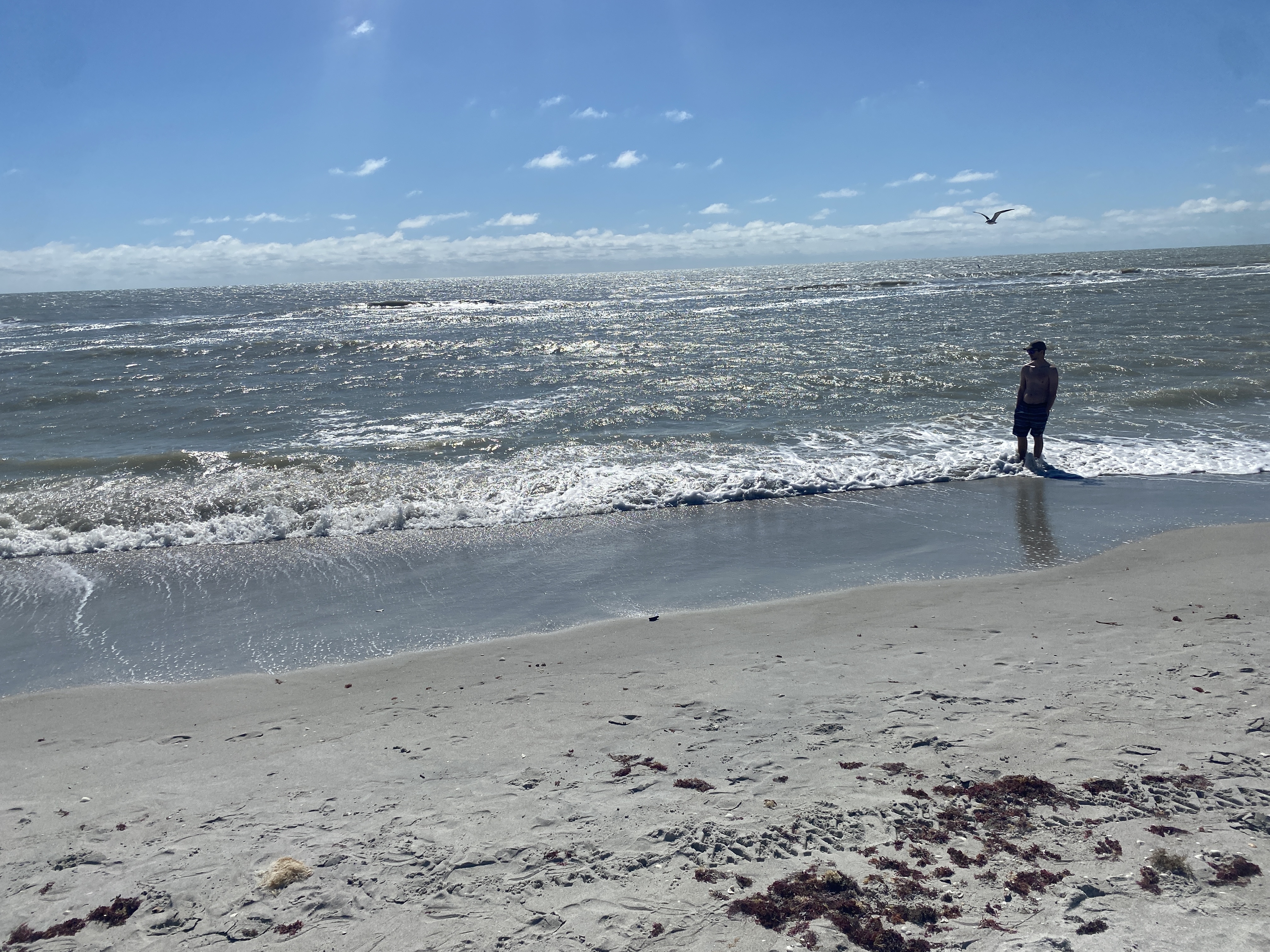 Bowman's Beach still has debris washing ashore.