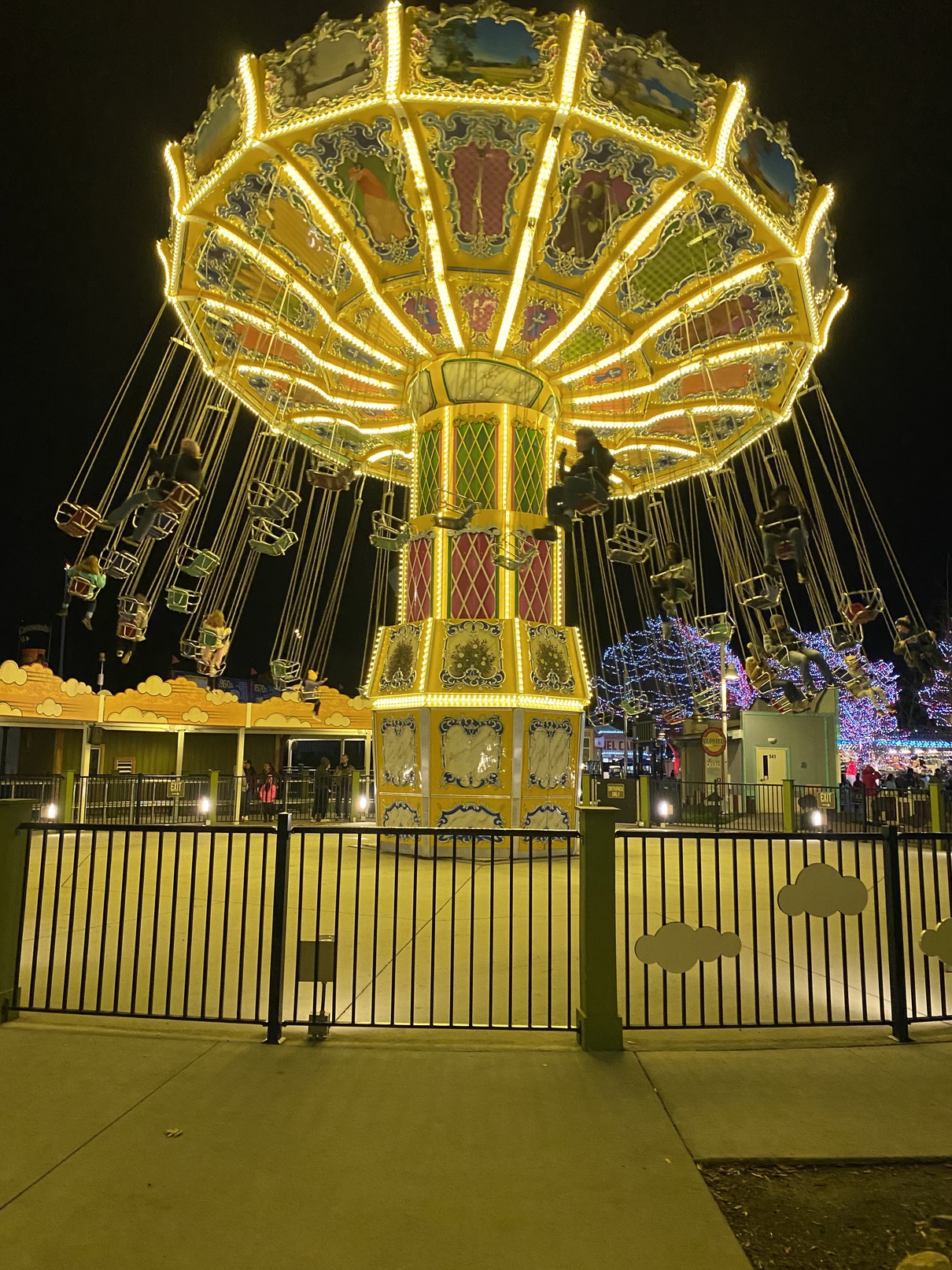 This is the Zephyr swing ride at WinterFest.


