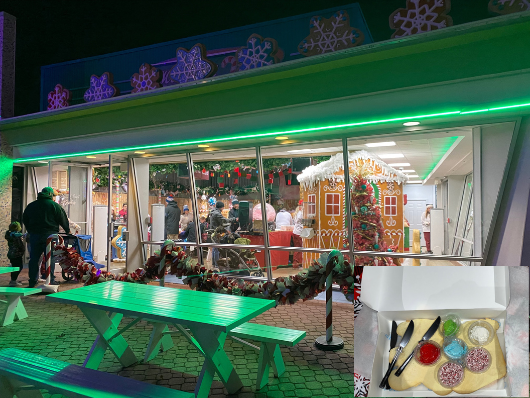 This is Mrs. Claus Kitchen, where people can decorate cookies for Christmas.