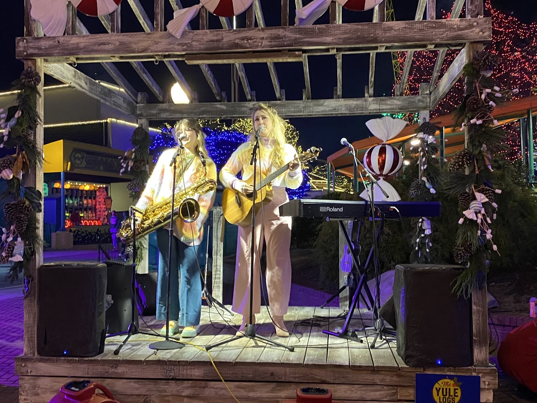 The Yule Logs are a two-woman musical act who sing Christmas songs.