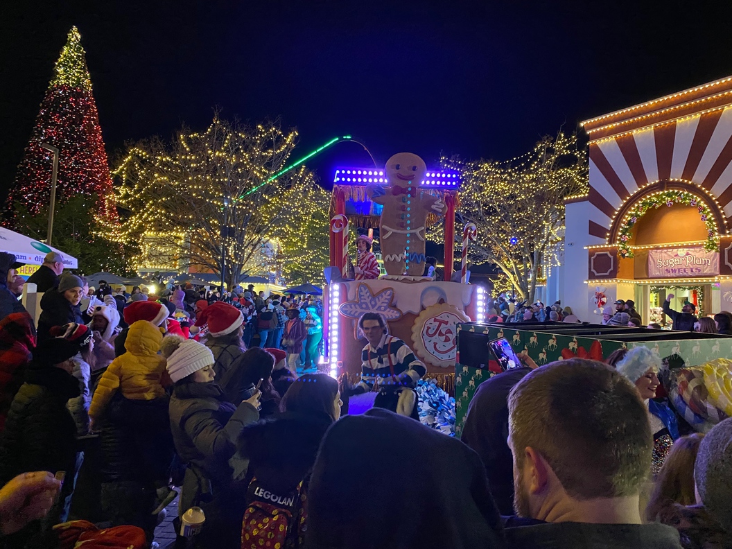 This is the Christmas parade at Celebration Plaza.