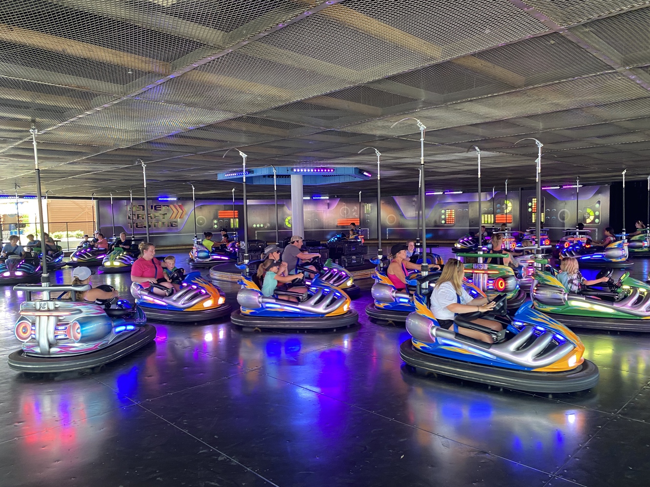 This
      bumper cars ride is new and shiny.