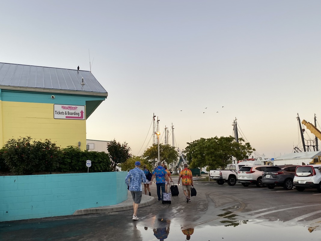 Key West Express parking lot in Fort Myers Beach, Florida.