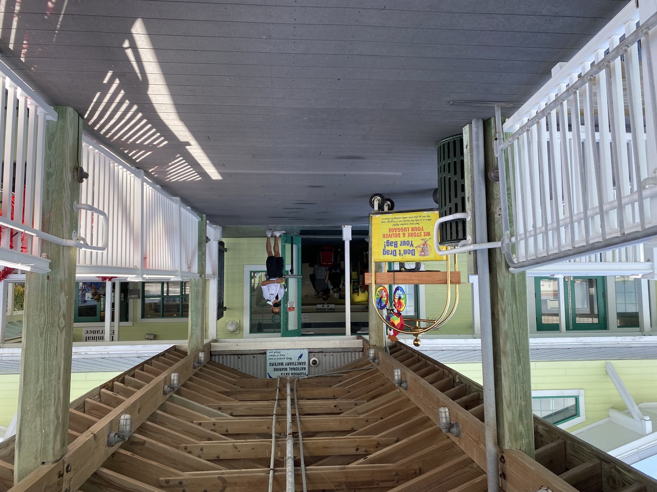 Passengers debark for the ferry terminal on Key West.