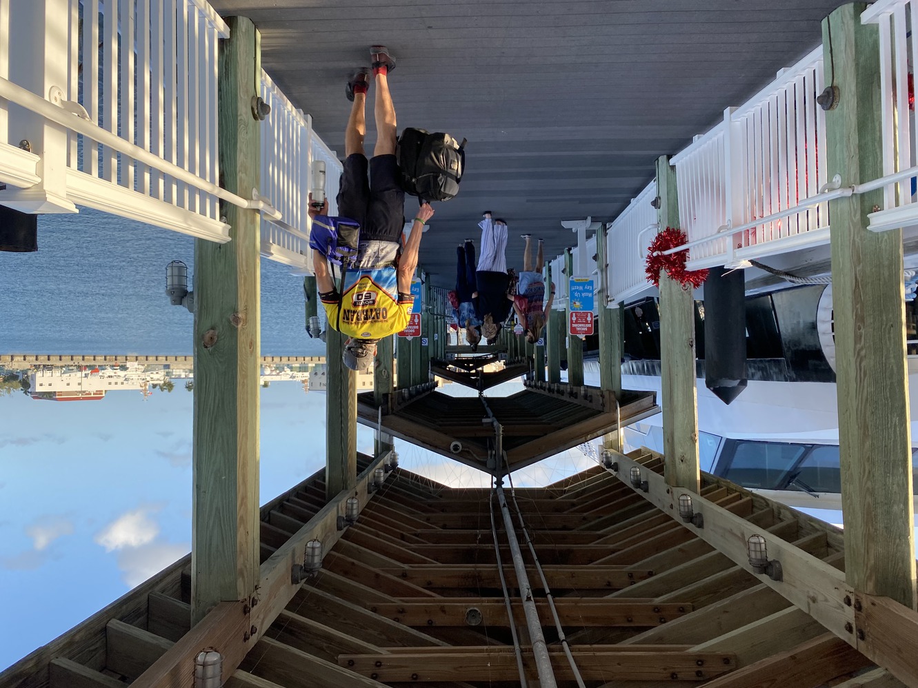 Passengers embark and the return voyage back to the
        mainland.