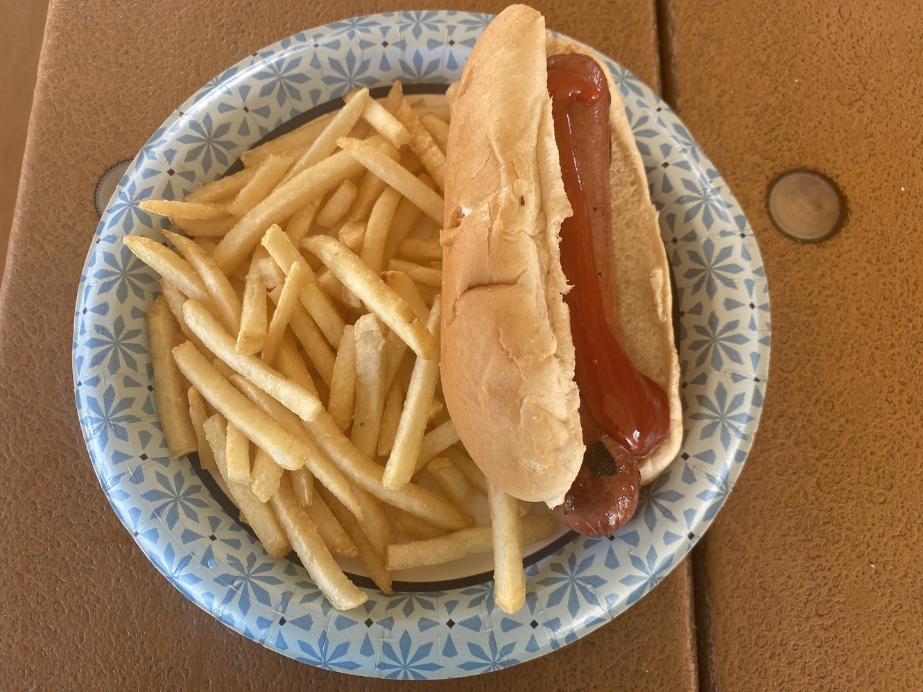 All beef hot dog
        at the Lowdermilk Pavilion.