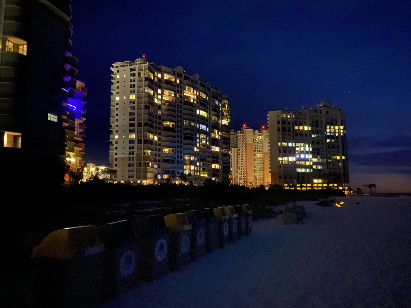 This is the last look of the southern tip of Marco Island at
      night.