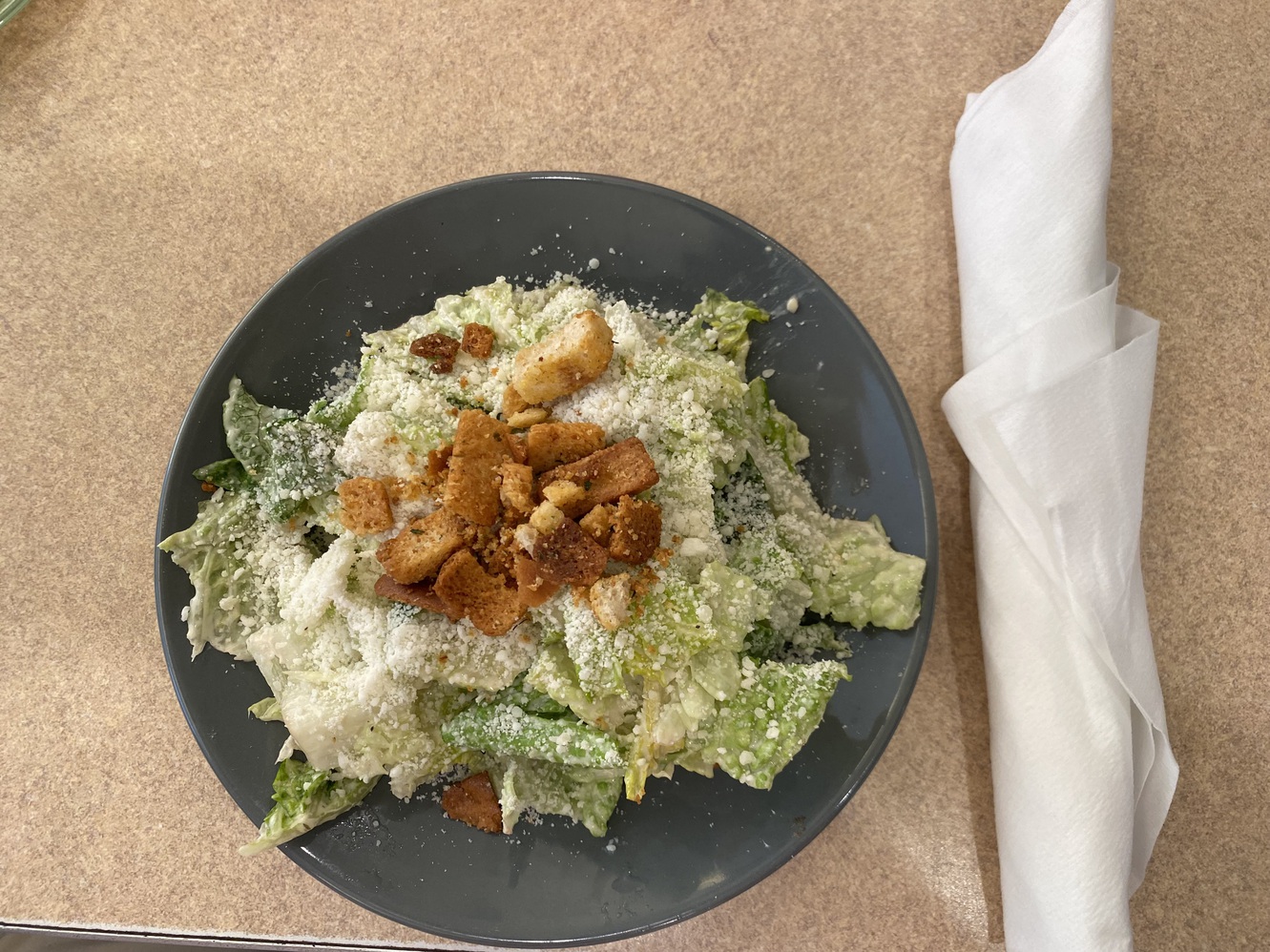 The Caesar salad was flavorful