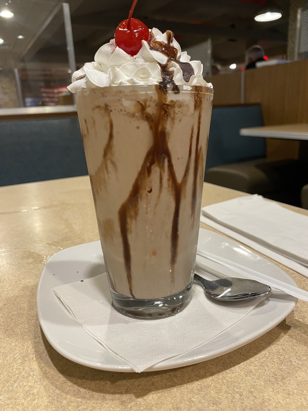 The chocolate milkshake was rich and creamy.