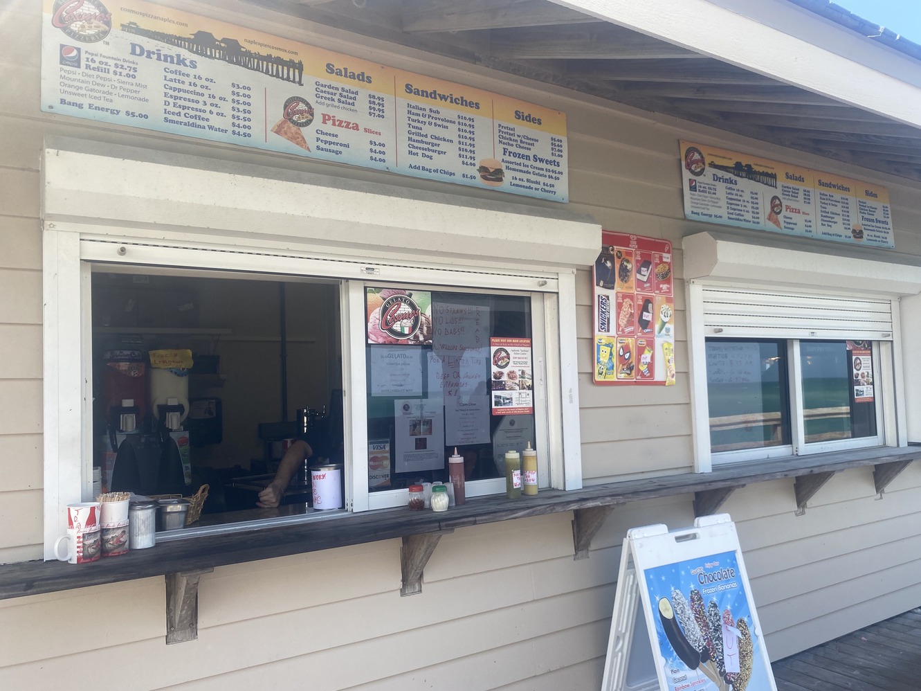 The Cosmos snack shack on the Pier.