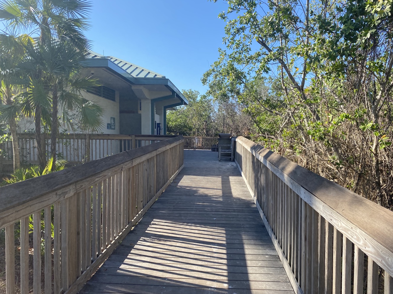 The beach house is
      a good place to stop before setting up on the beach.